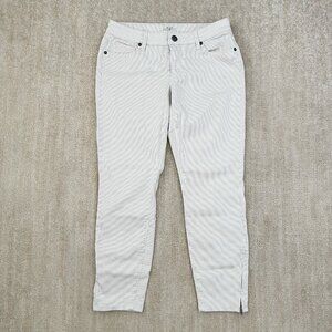 LOFT Curvy Skinny Ankle Stripe Jeans 27 / 4